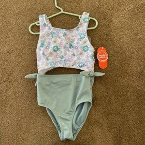 Girls Size 6-6X Wonder Nation Side Tie Swimsuit, 1 Piece